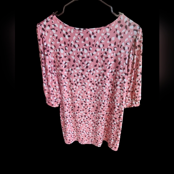 Perseption Concepts Pink 3/4 Blouse Size L - Picture 2 of 5